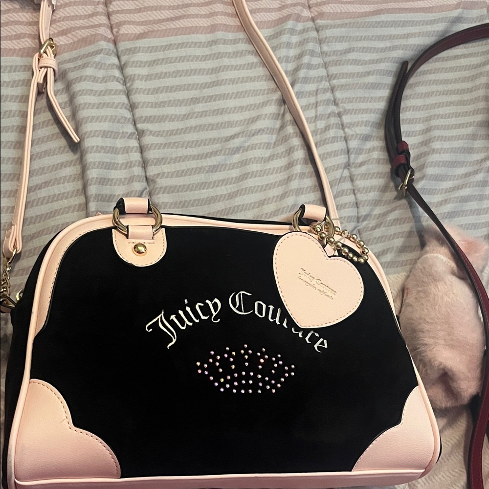 Juicy Couture Black and Pink Crossbody Bag